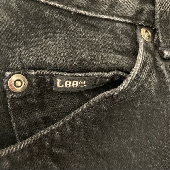 Vintage Lee Jeans 14 Long Black Tapered High Waist Union Made - Picture 4 of 14
